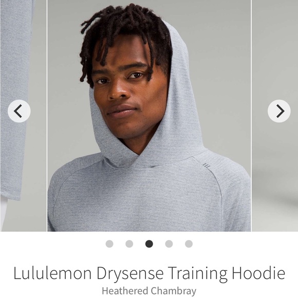 Drysense Hoodie-Heathered Chambray-L-NWT-Lulu - Picture 3 of 7